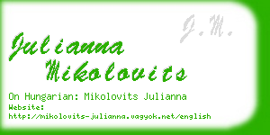 julianna mikolovits business card